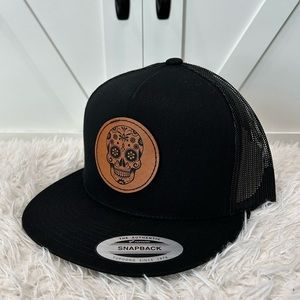 SnapBack Hat Sugar Skull Mustache
